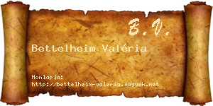 Bettelheim Valéria névjegykártya